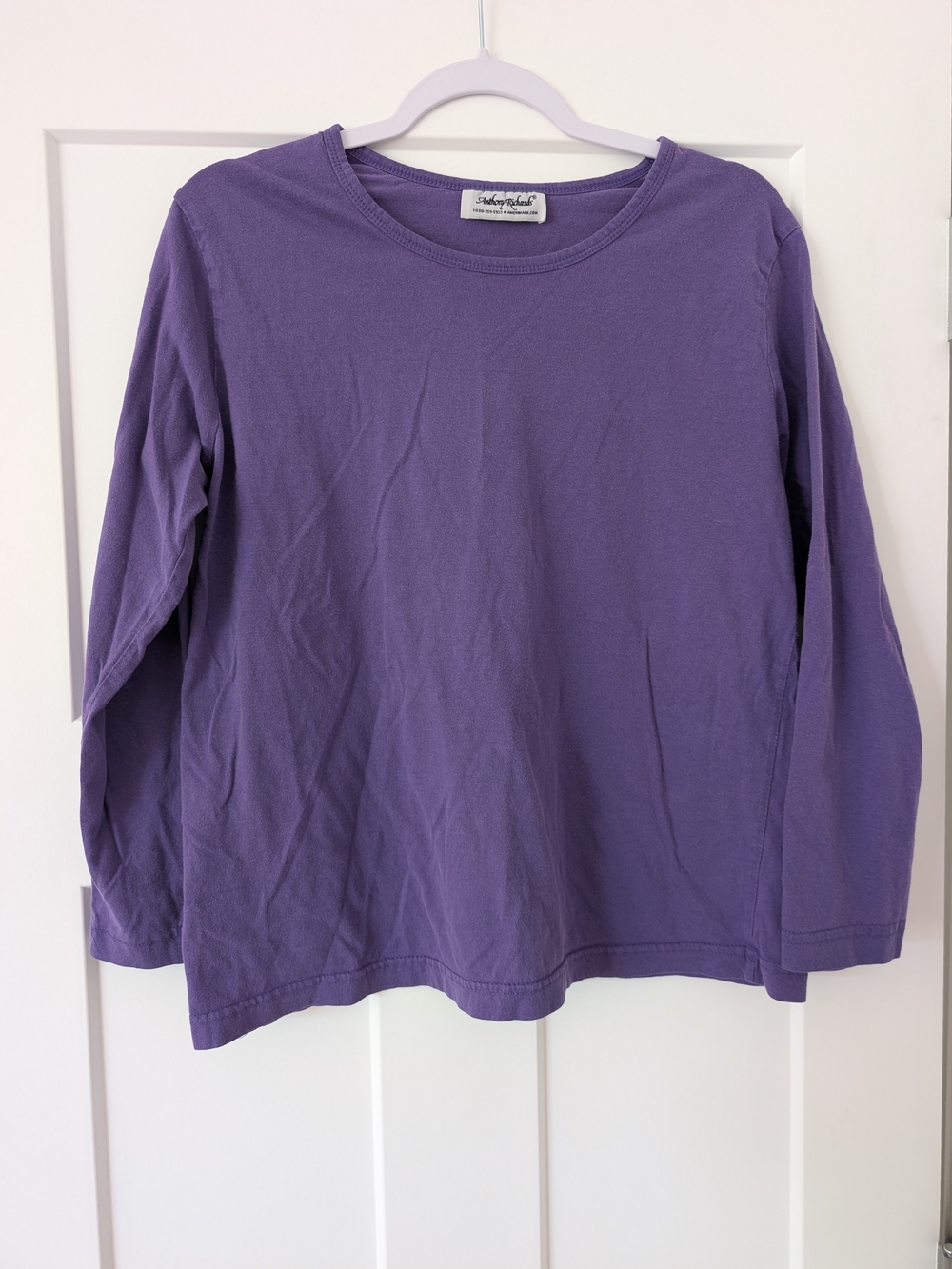 Vintage Long-Sleeve Crewneck Top in Purple